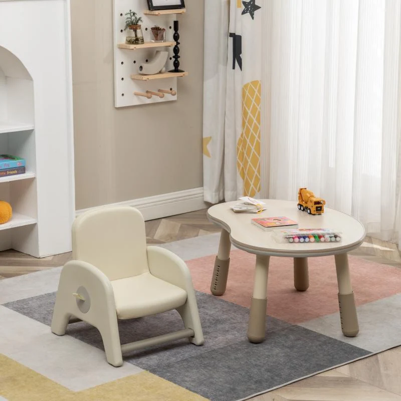 Modern Minimalist Kids Square Trapezoid Liftable PU Leather Metal Low Stool For Living Room