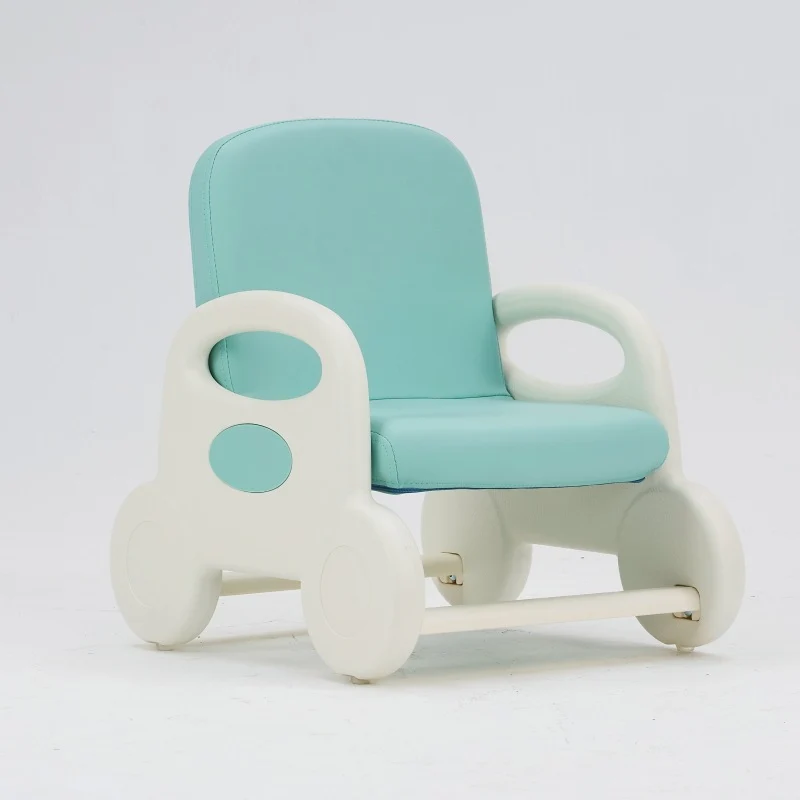 Modern Minimalist Kids Square Trapezoid Liftable PU Leather Metal Low Stool For Living Room