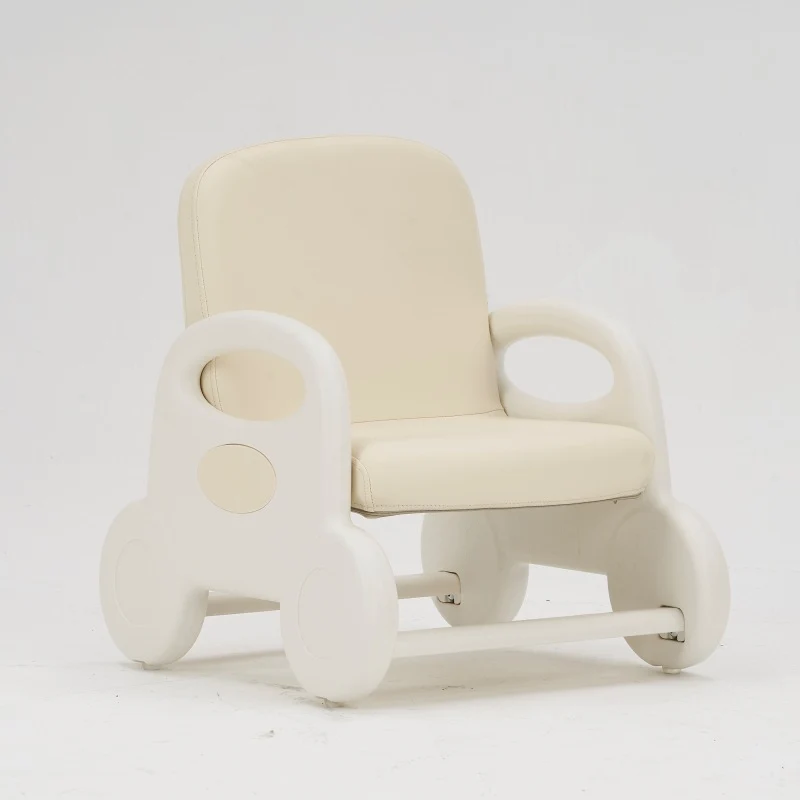 Modern Minimalist Kids Square Trapezoid Liftable PU Leather Metal Low Stool For Living Room