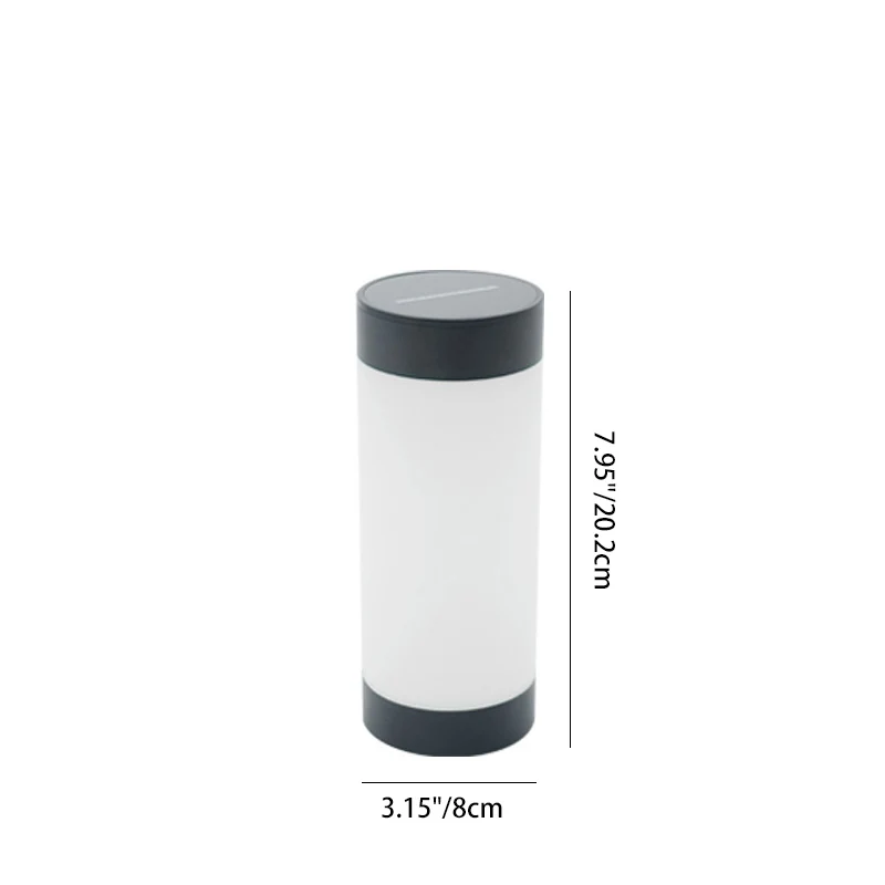 Modern Minimalist Solar Waterproof Stainless Steel Plastic Glass Cylinder Portable LED Outdoor Table Lamp For Outdoor Patio