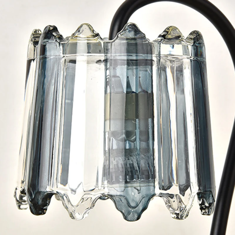 Modern Art Deco Iron Glass & Marble Round Base & Flower Shade 1-Light Aroma Melting Wax Table Lamp For Bedroom & Living Room