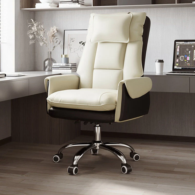 Modern Simplicity PVC Leather Aluminum Alloy Steel Cotton Sponge Square Reclinable Desk Chair Backrest Footrest Headrest For Home Office