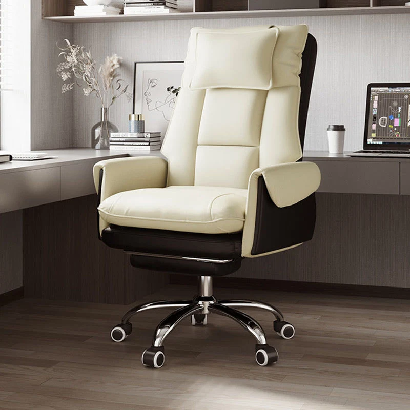 Modern Simplicity PVC Leather Aluminum Alloy Steel Cotton Sponge Square Reclinable Desk Chair Backrest Footrest Headrest For Home Office