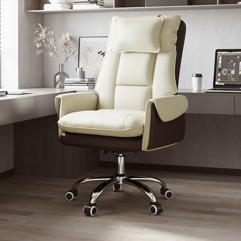 Modern Simplicity PVC Leather Aluminum Alloy Steel Cotton Sponge Square Reclinable Desk Chair Backrest Footrest Headrest For Home Office