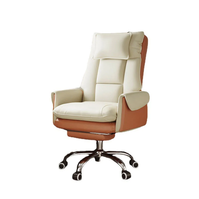Modern Simplicity PVC Leather Aluminum Alloy Steel Cotton Sponge Square Reclinable Desk Chair Backrest Footrest Headrest For Home Office