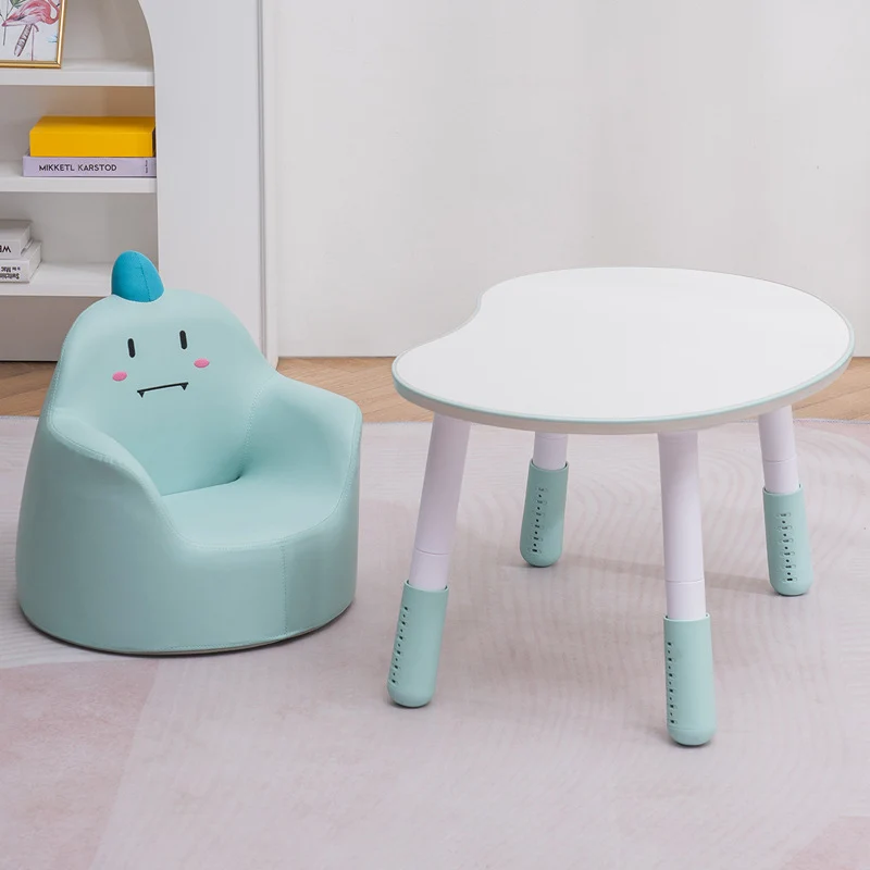 Contemporary Creative Kids Cartoon Animal PU Leather Foam Rabbit Bear Dinosaur Low Stool Backrest Armrest For Dining Room