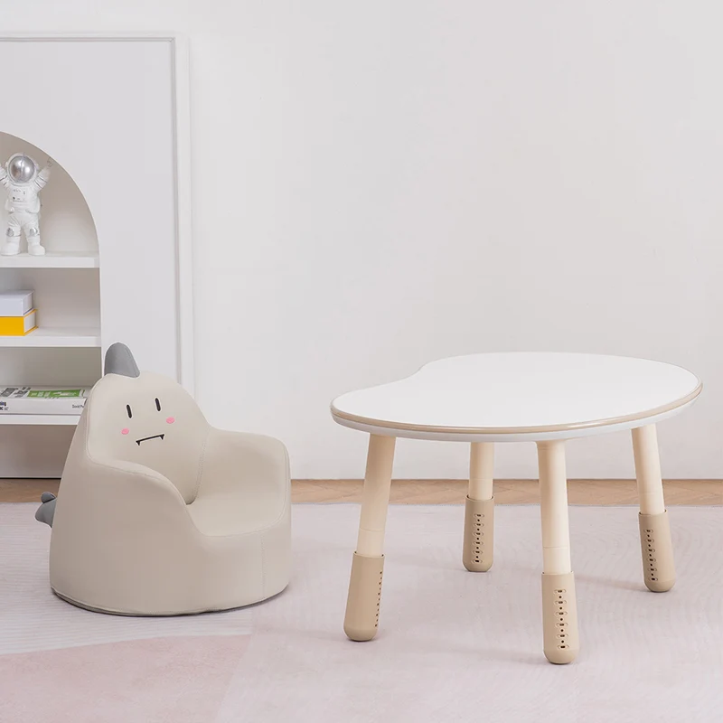 Contemporary Creative Kids Cartoon Animal PU Leather Foam Rabbit Bear Dinosaur Low Stool Backrest Armrest For Dining Room