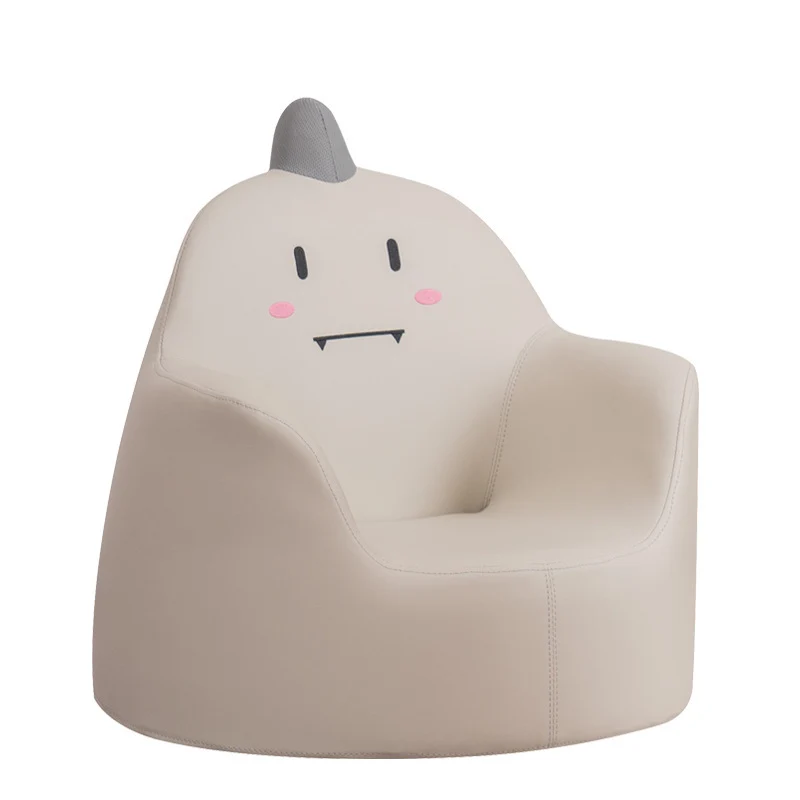 Contemporary Creative Kids Cartoon Animal PU Leather Foam Rabbit Bear Dinosaur Low Stool Backrest Armrest For Dining Room