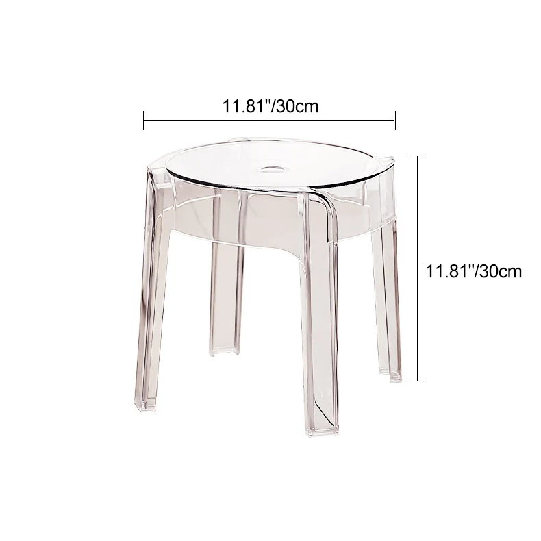 Contemporary Nordic Round Full Acrylic Footstool Backless Armless For Living Room
