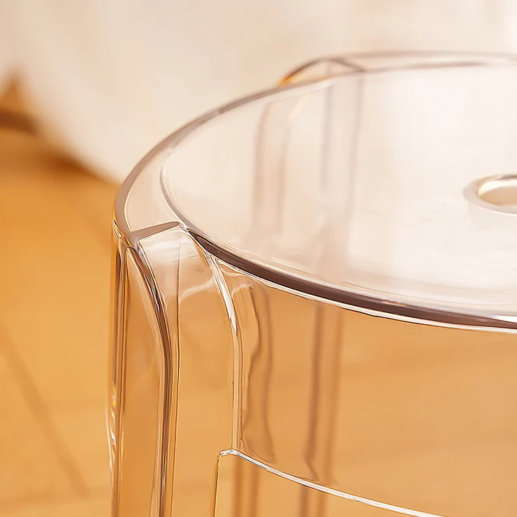 Contemporary Nordic Round Full Acrylic Footstool Backless Armless For Living Room