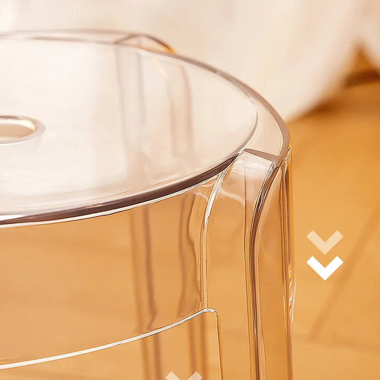 Contemporary Nordic Round Full Acrylic Footstool Backless Armless For Living Room