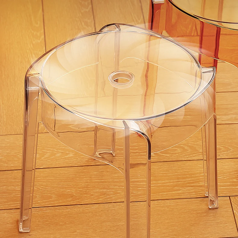 Contemporary Nordic Round Full Acrylic Footstool Backless Armless For Living Room