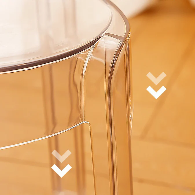 Contemporary Nordic Round Full Acrylic Footstool Backless Armless For Living Room