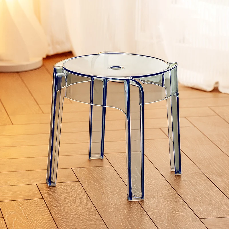 Contemporary Nordic Round Full Acrylic Footstool Backless Armless For Living Room