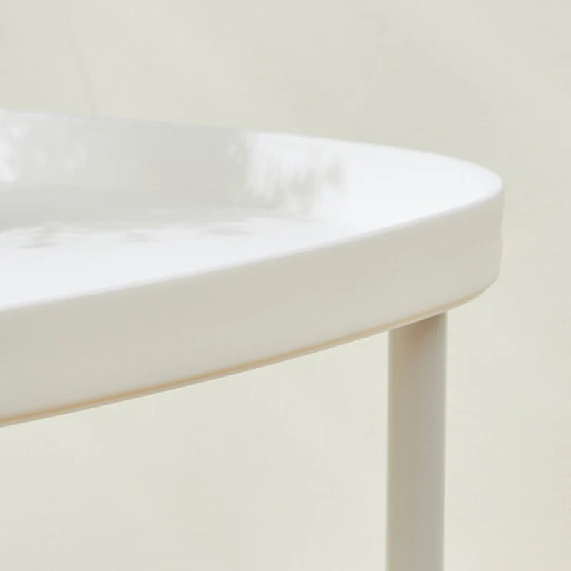 Modern Minimalist Moveable Square Round Corner PP Plastic Carbon Steel End Table 2/3 Tier For Living Room