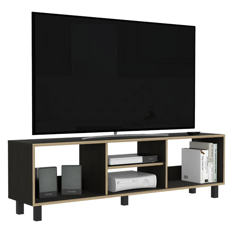 Mueble Multiusos Túnez, Wengue y Café Claro para Televisor hasta 70 Pulgadas