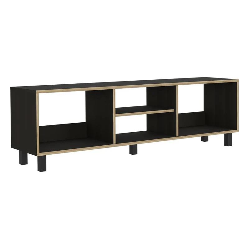 Mueble Multiusos Túnez, Wengue y Café Claro para Televisor hasta 70 Pulgadas