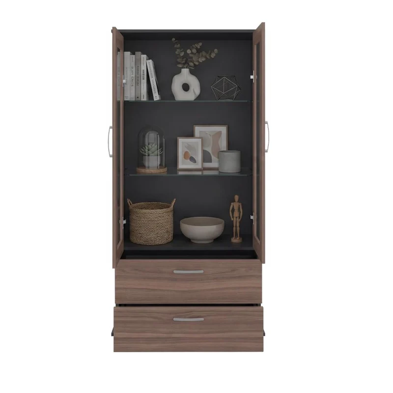 Mueble Multiusos Clasic, Wengue y Avelana, con Dos Cajones