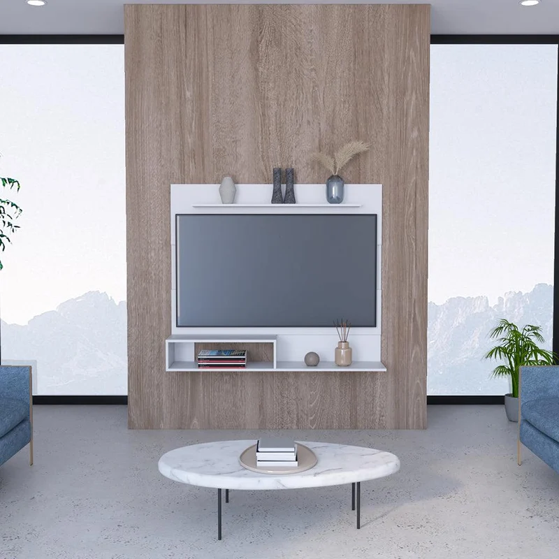 Mueble Multiusos Beijing, Blanco, con Espacio para Televisor de hasta 55 Pulgadas