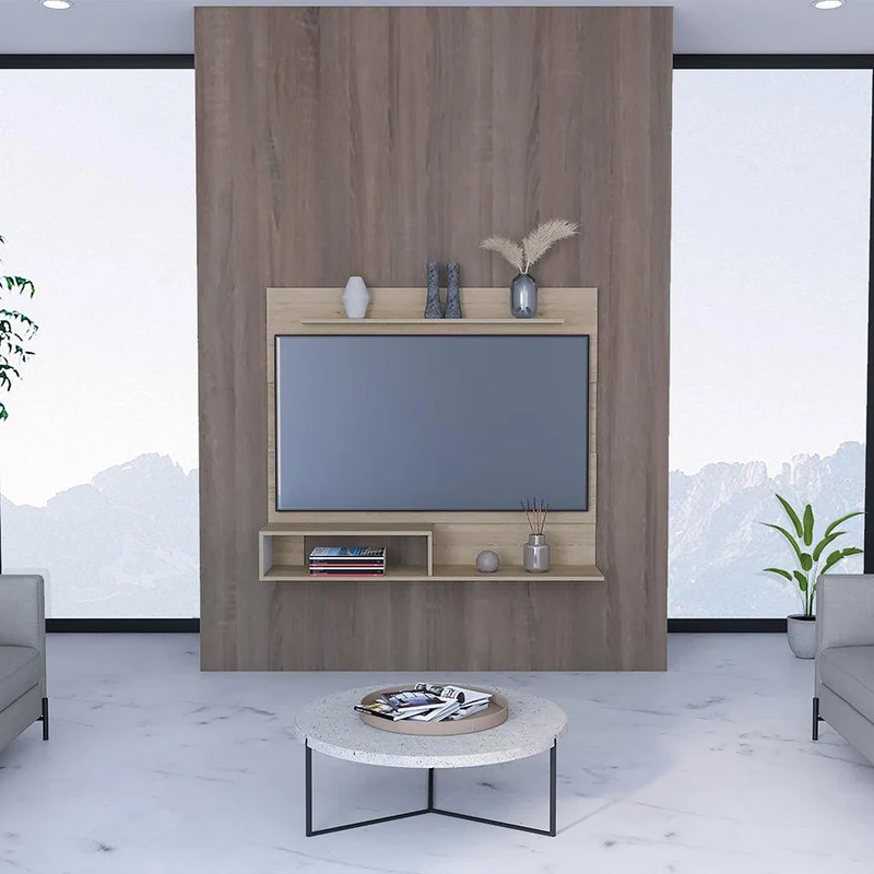 Mueble Multiusos Beijing, Cartagena y Blanco, con Espacio para Televisor de hasta 55 Pulgadas