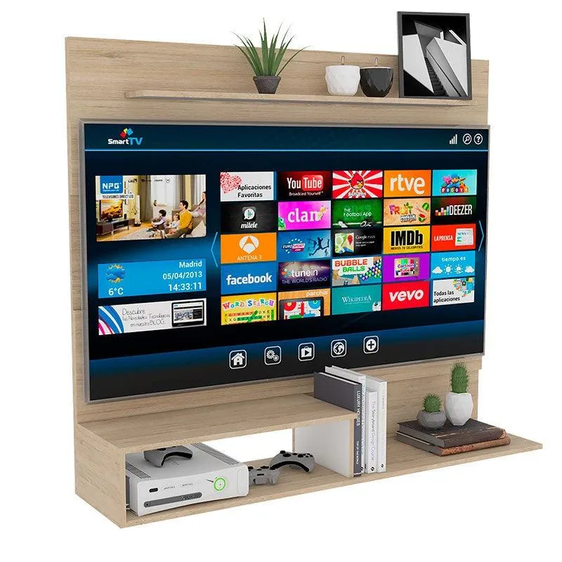 Mueble Multiusos Beijing, Cartagena y Blanco, con Espacio para Televisor de hasta 55 Pulgadas