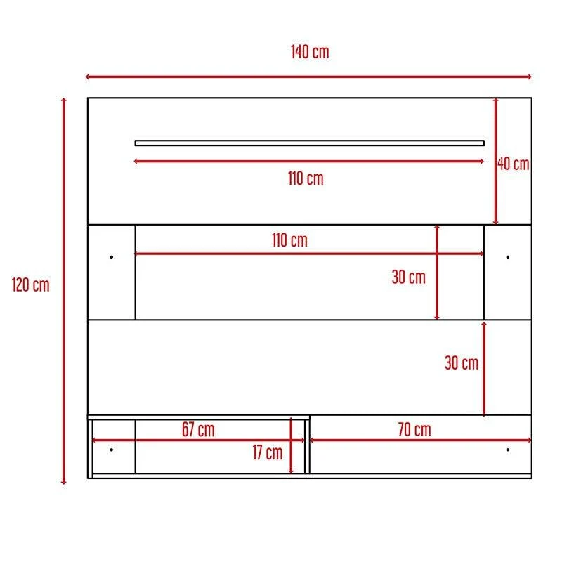 Mueble Multiusos Beijing, Cartagena y Blanco, con Espacio para Televisor de hasta 55 Pulgadas