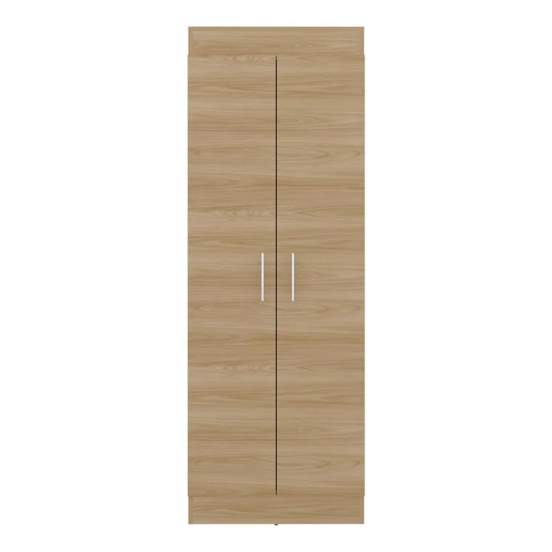 Mueble Multiusos Barlovento, Fresno y Blanco, Cuenta con Cinco Entrepaños y Dos Puertas Batientes