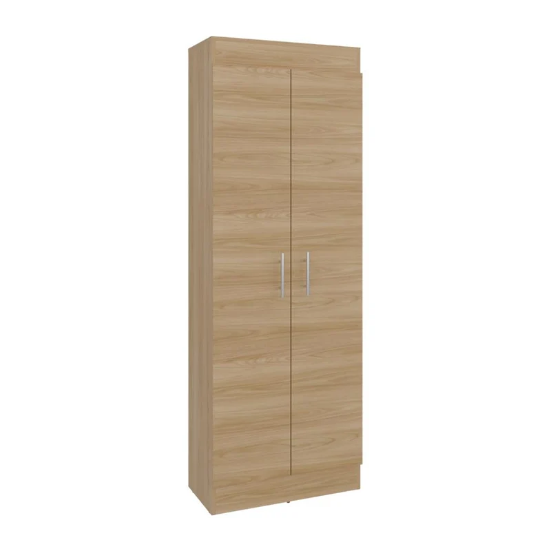 Mueble Multiusos Barlovento, Fresno y Blanco, Cuenta con Cinco Entrepaños y Dos Puertas Batientes