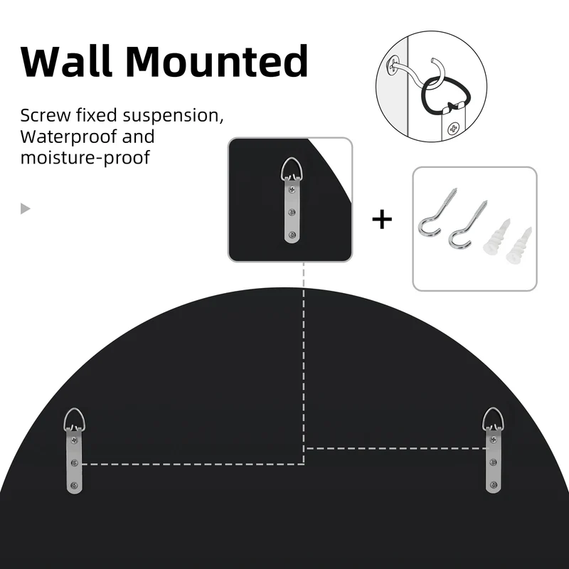 Contemporary Decorative Wall Mirror Round Starburst Mirror w/ Glass Beveled Edge for Living Room