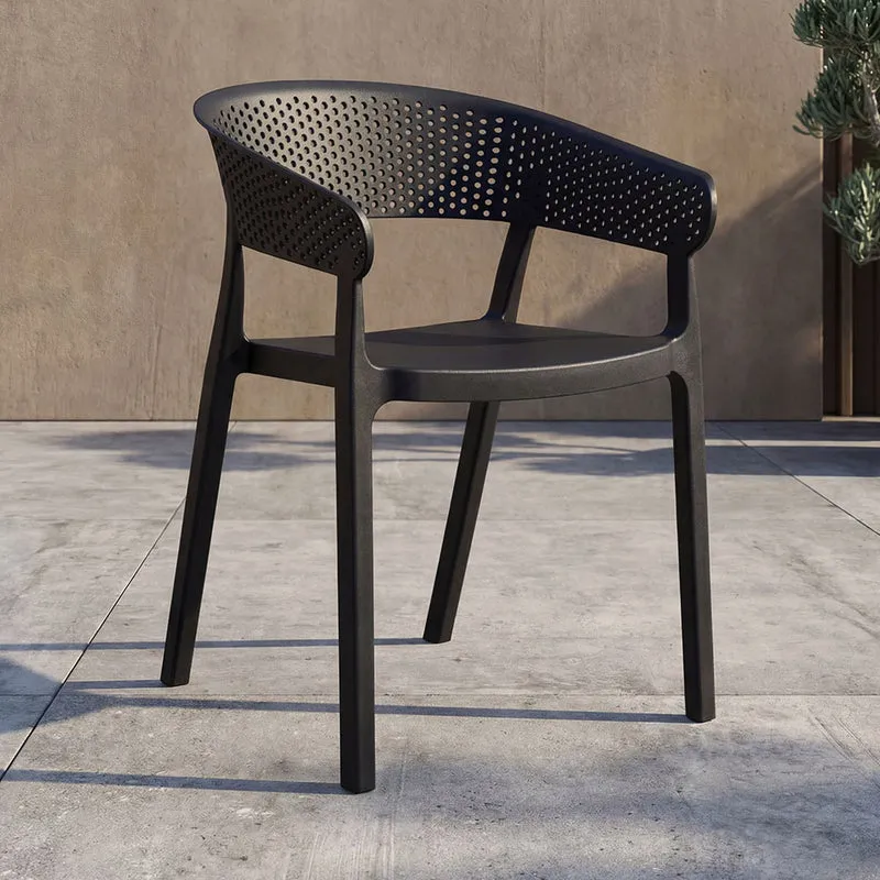 Silla Manaos, Negro, con Espaldar Minimalista y Diseño Moderno