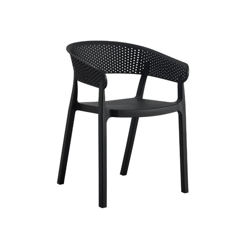 Silla Manaos, Negro, con Espaldar Minimalista y Diseño Moderno