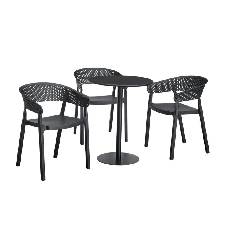 Silla Manaos, Negro, con Espaldar Minimalista y Diseño Moderno