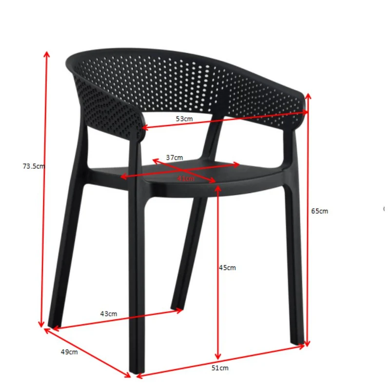 Silla Manaos, Negro, con Espaldar Minimalista y Diseño Moderno