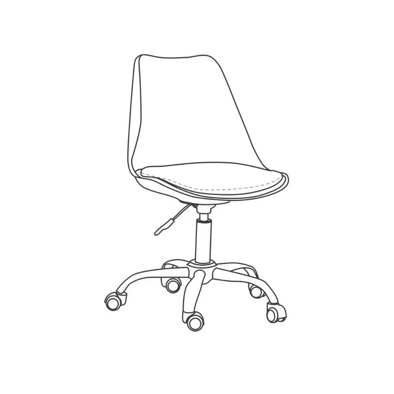 Silla de Escritorio Jetix, Negro, Giratoria y acolchada con base metálica