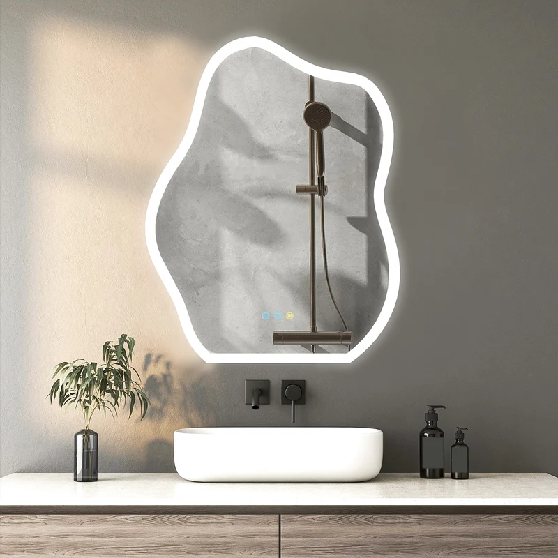 LUVODI Cloud Crystal-like Lighted Bathroom Mirror w/ Backlit 23.6x31.5 inch