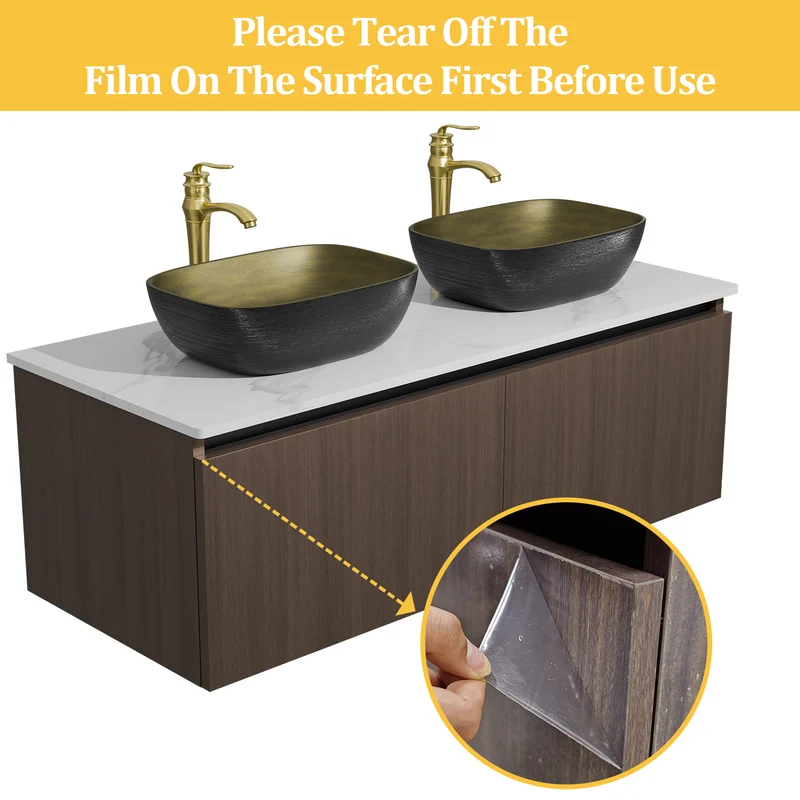 LUVODI Floating Bathroom Vanity Set: Vintage Wall Bathroom Vanity Sink with Doors ( Mirror not Included)