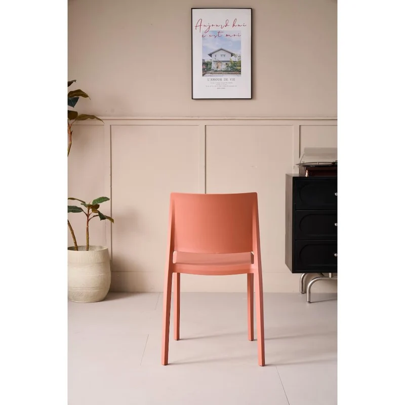 Silla Toledo, Color Terracota, con Espaldar Liso y Cuadrado, Diseño Moderno