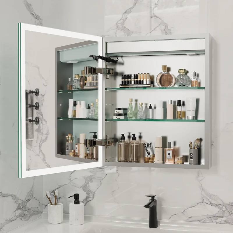 LUVODI LED Bluetooth Bathroom Mirror Cabinet, 500x600mm, 600x700mm, 3 colors, defogging