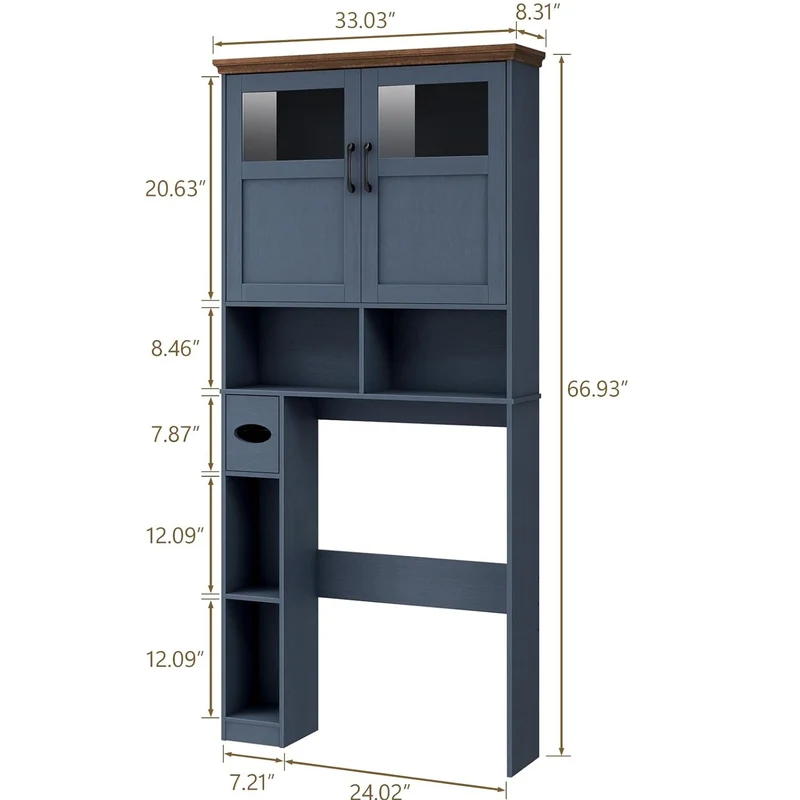 Vabches Over The Toilet Storage Cabinet with Paper Holder Stand