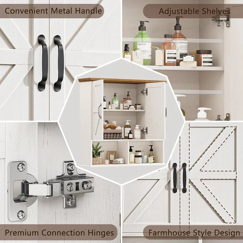 Bathroom Wall Cabinet Over The Toilet Storage Cabinet with Barn Door