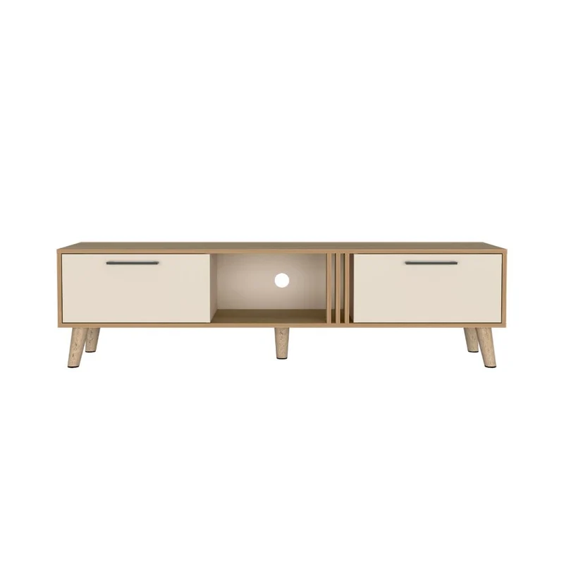 Mesa para TV Vanez, Fresno Europeo y Capri, con Dos Puertas Abatibles 70"