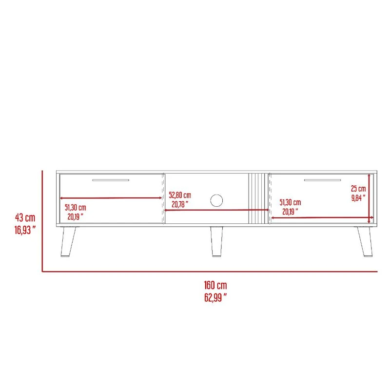 Mesa para TV Vanez, Fresno Europeo y Capri, con Dos Puertas Abatibles 70"