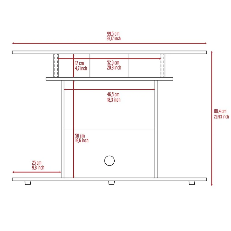Mesa para TV Lisboa, Avellana, con Espacio para Televisor de hasta 40 Pulgadas