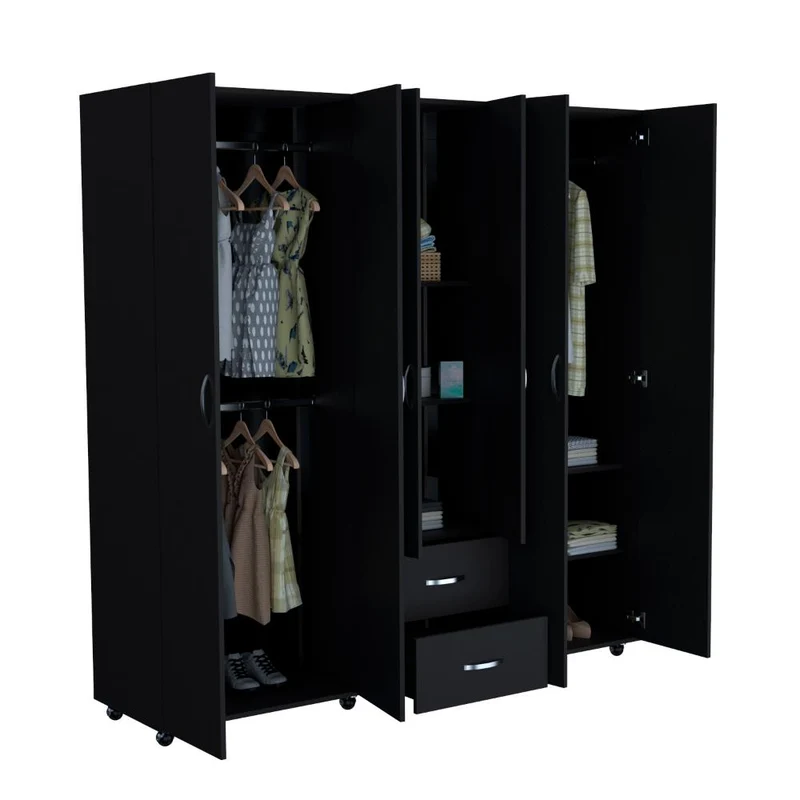 Closet Barin 200x200, Wengue, Con Cuatro Puertas Abatibles