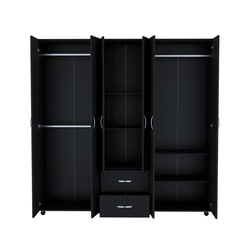 Closet Barin 200x200, Wengue, Con Cuatro Puertas Abatibles
