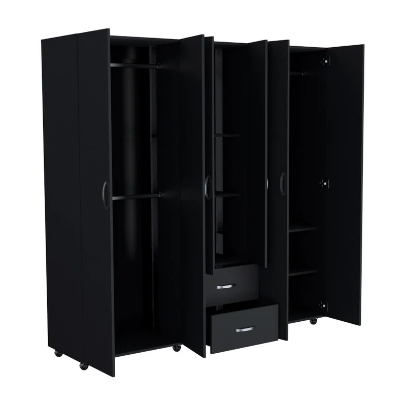 Closet Barin 200x200, Wengue, Con Cuatro Puertas Abatibles