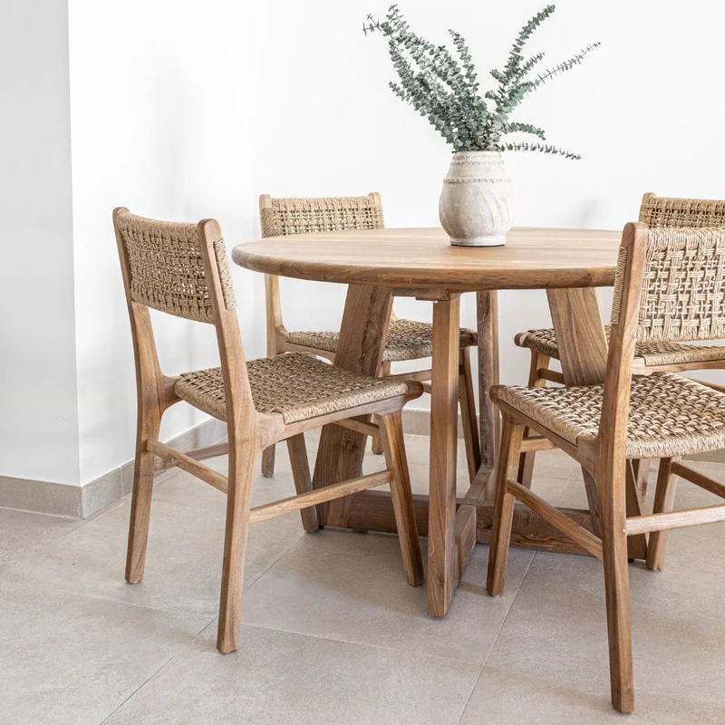 Senza Recycled Teak Round Dining Table