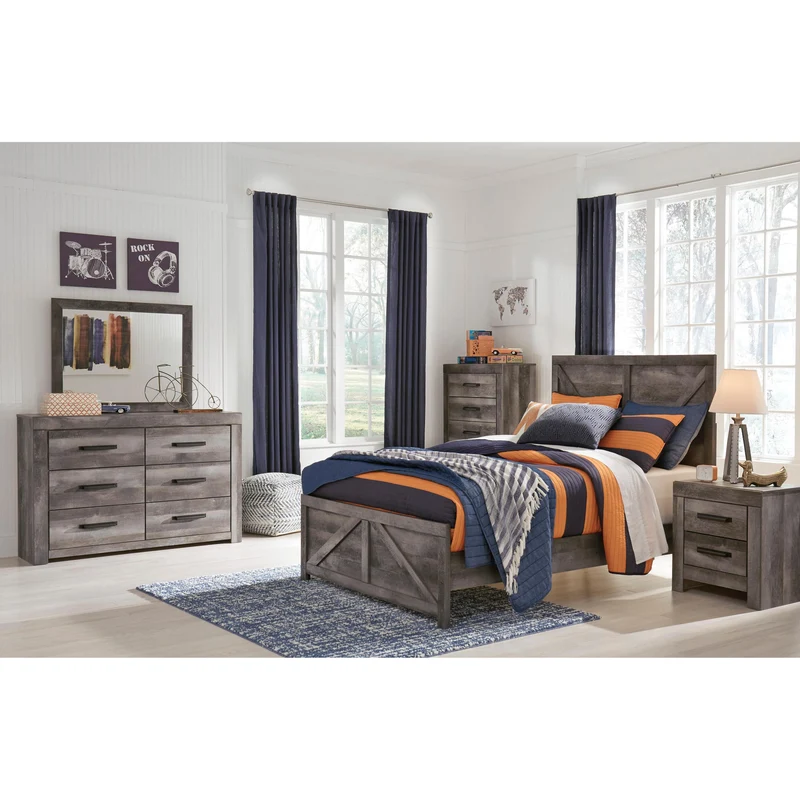 Signature Design by Ashley Wynnlow B440 6 pc Full Crossbuck Panel Bedroom Set
