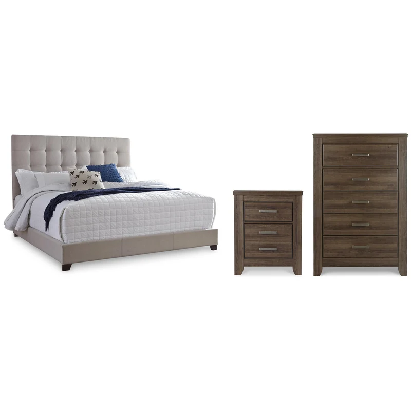 Signature Design by Ashley Dolante B130B7 5 pc Queen Upholstered Panel Bedroom Set