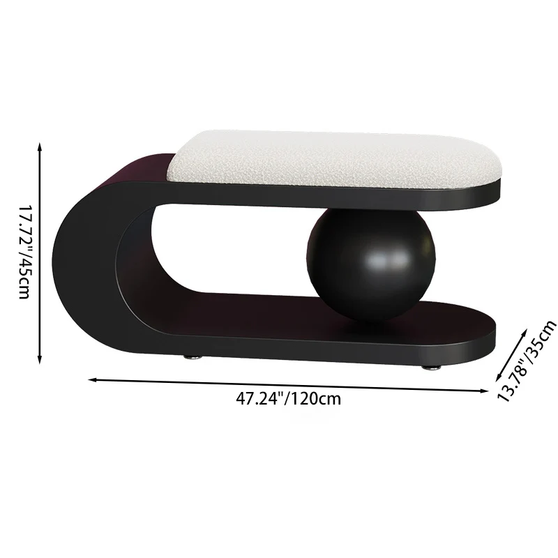Contemporary Scandinavian Long Curve Orb Carbon Steel Sherpa Fabric Chair For Living Room